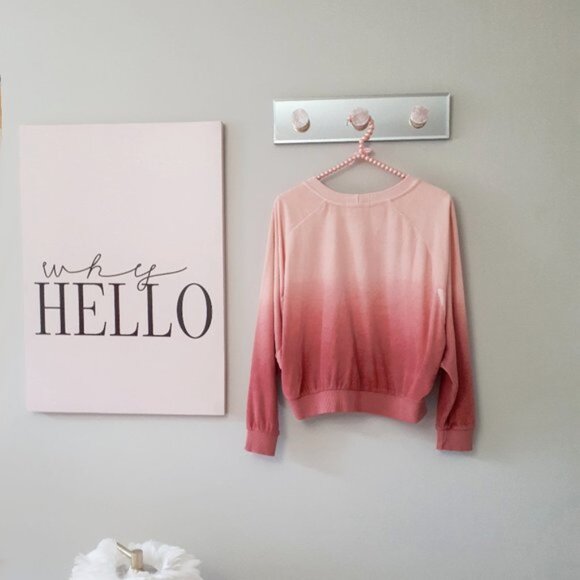 NWOT Young Fabulous & Broke peach pink & red ombre cotton blend sweatshirt - Picture 5 of 5